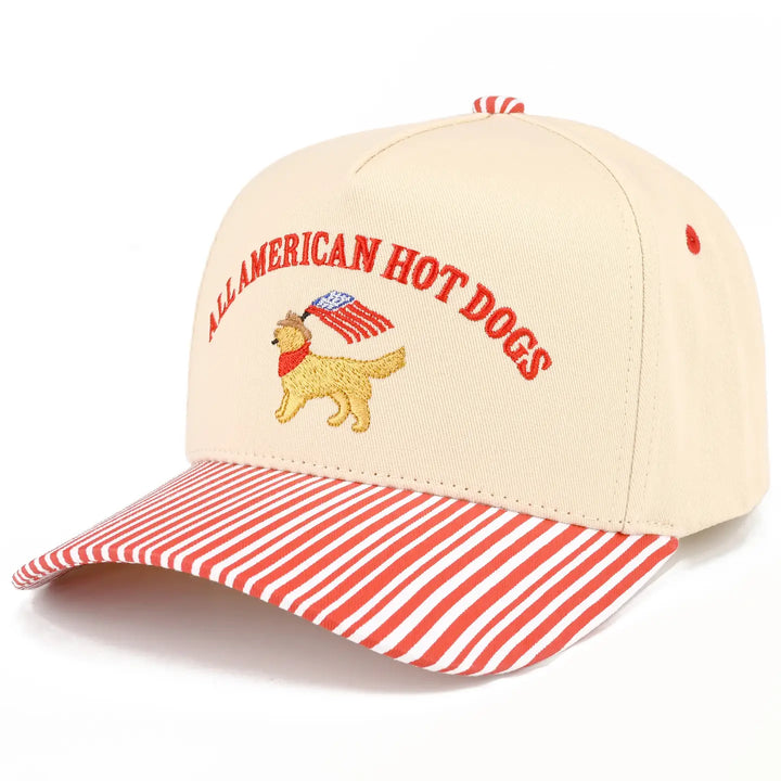 All American Hot Dogs Letter On Two Tone Trucker Hat