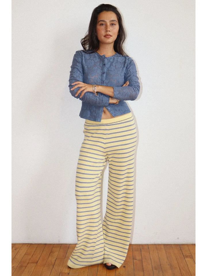 Yellow Stripped Knit Pants