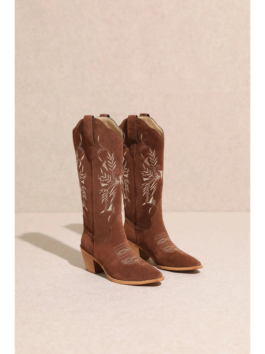 Flora Embroidered Western Cowboy Boots