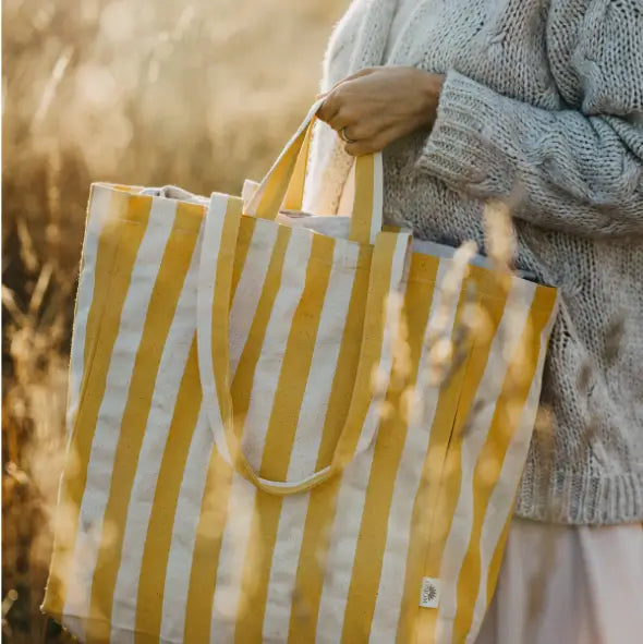 Omom Original Tote Bag - Striped Yellow