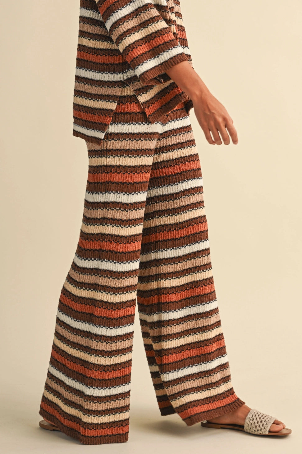 Mocha Striped Knit Pants
