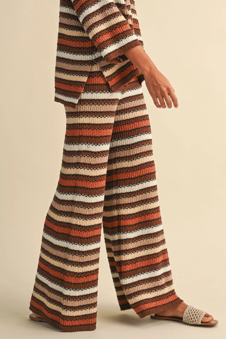 Mocha Striped Knit Pants
