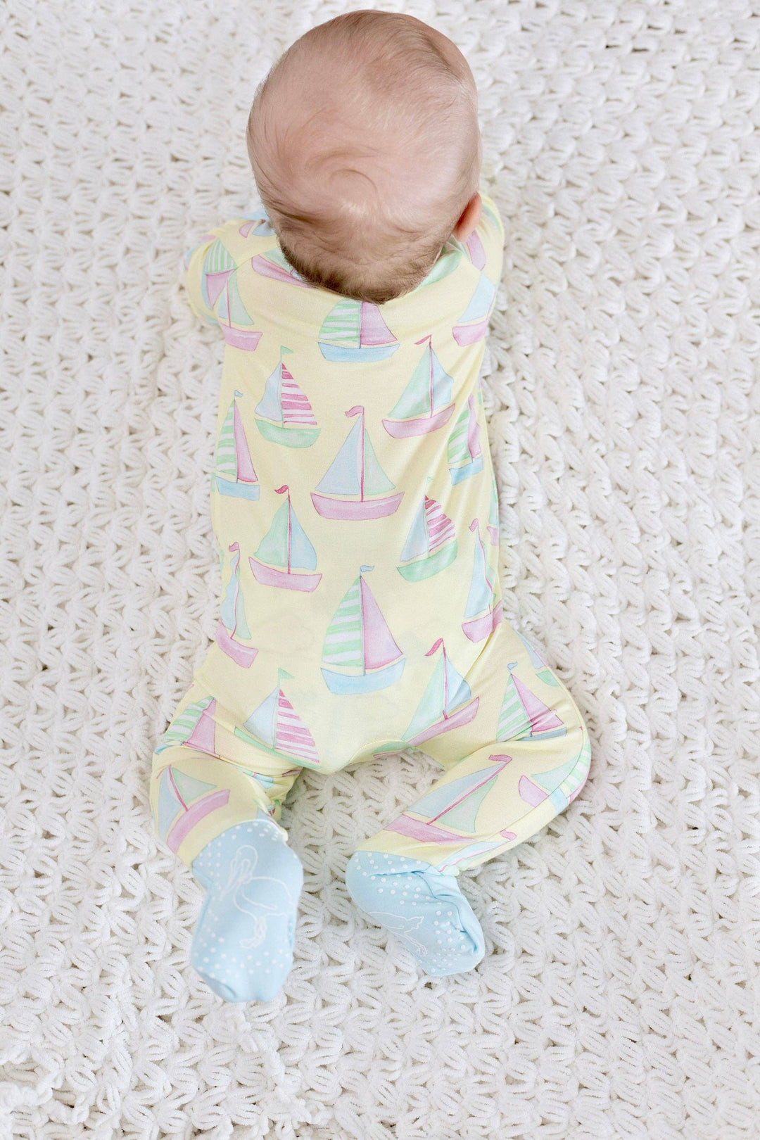 Sailboat Zipper Onesie: 6-9M