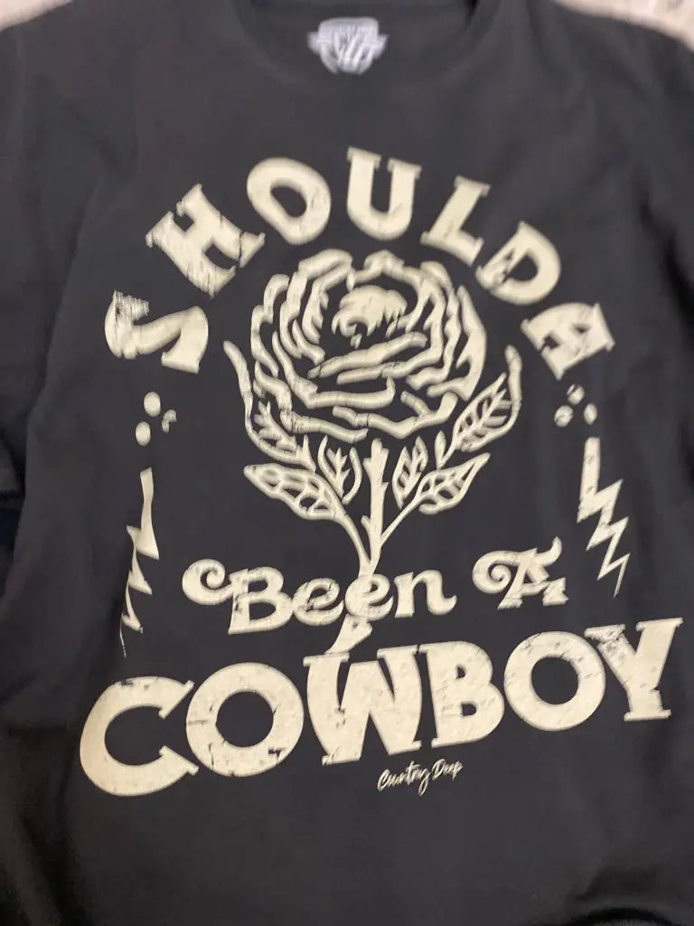 Shoulda Been A Cowboy Oversized Cropped T- Shirt