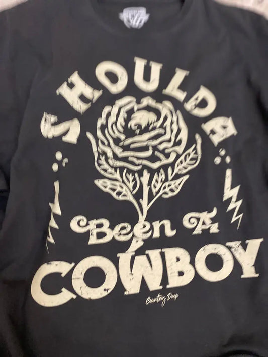 Shoulda Been A Cowboy Oversized Cropped T- Shirt