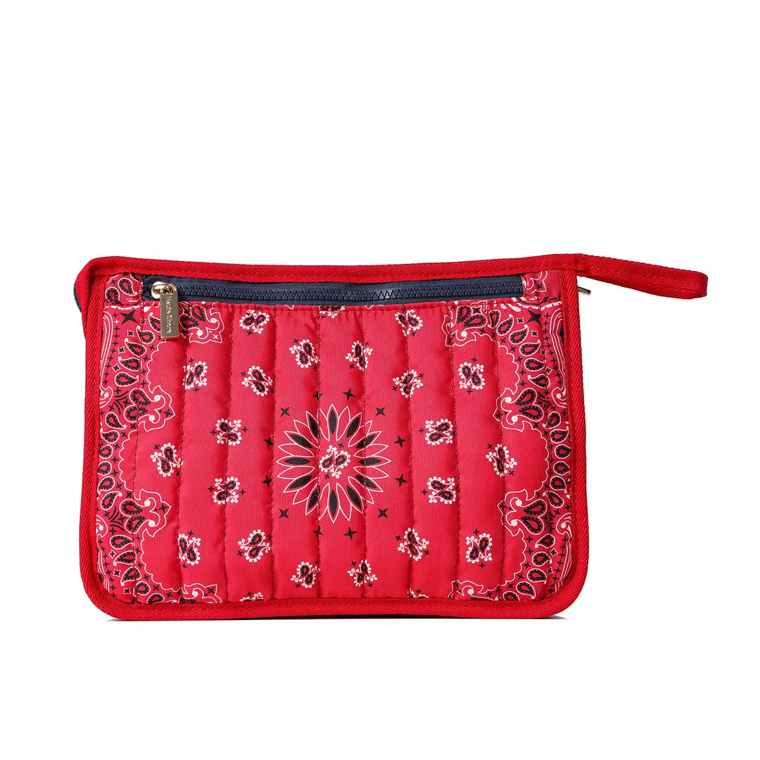 Bandana Print Pouch -Beau Red