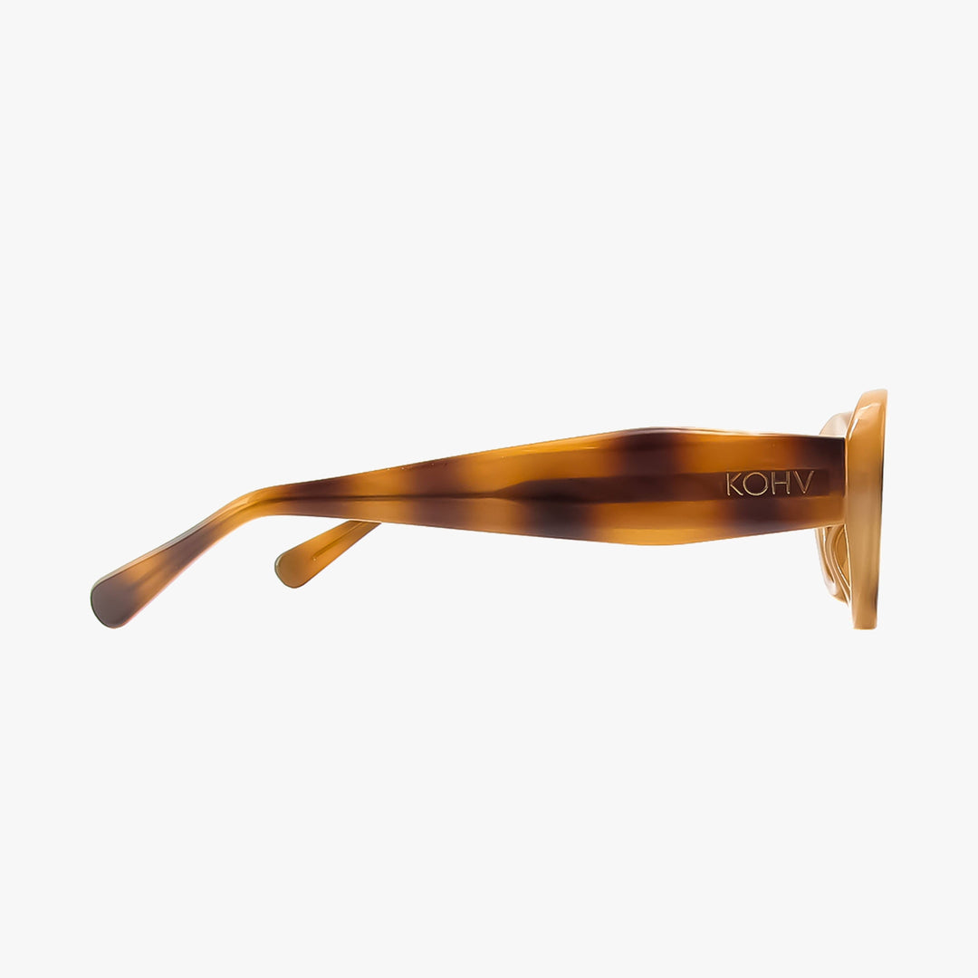 CORA MILKY TORTOISE Polarized Fashion Oval Round Sunglasses