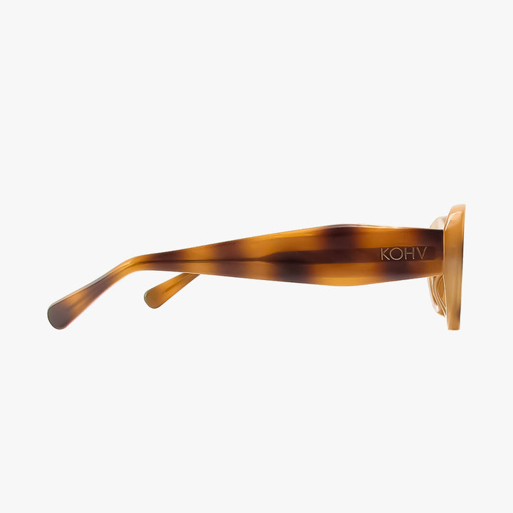 CORA MILKY TORTOISE Polarized Fashion Oval Round Sunglasses
