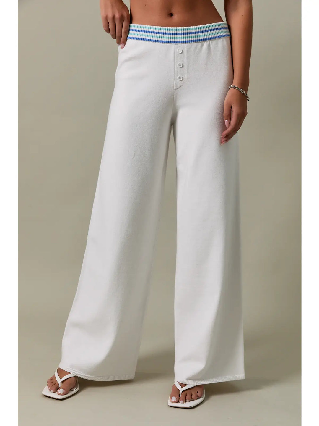 Mid Rise Knit Sweater Pants