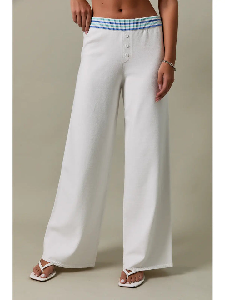 Mid Rise Knit Sweater Pants