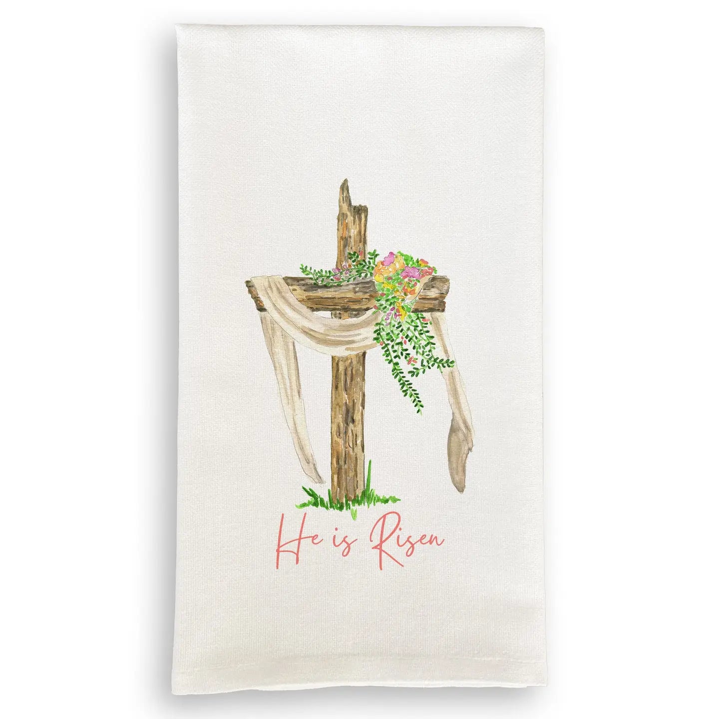He Is Risen Cross Tea Towel