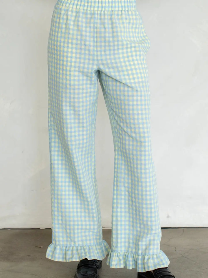 Sky/Butter Gingham Pants