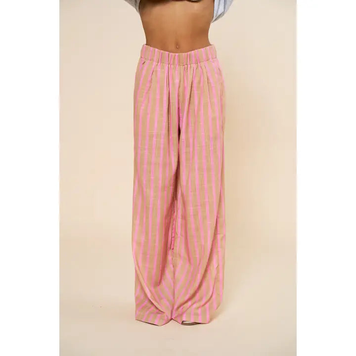 The Striped Linen Wide-Leg Pant