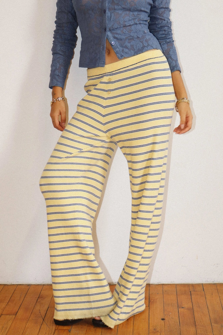 Yellow Stripped Knit Pants