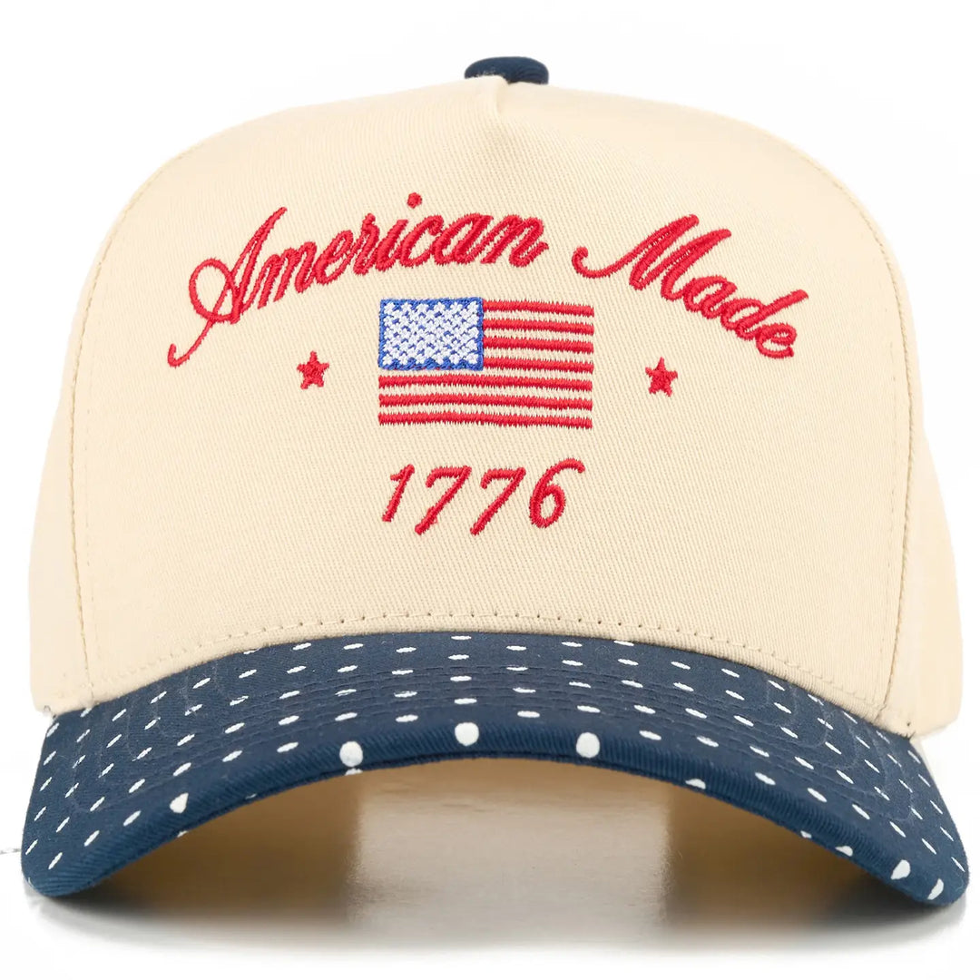 American Made 1776 Letter On Two Tone Trucker Hat