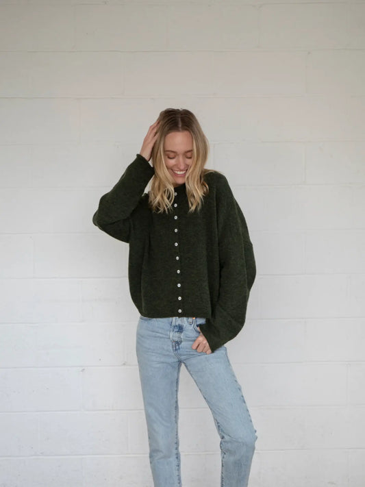 Hunter Green Piper Cardigan