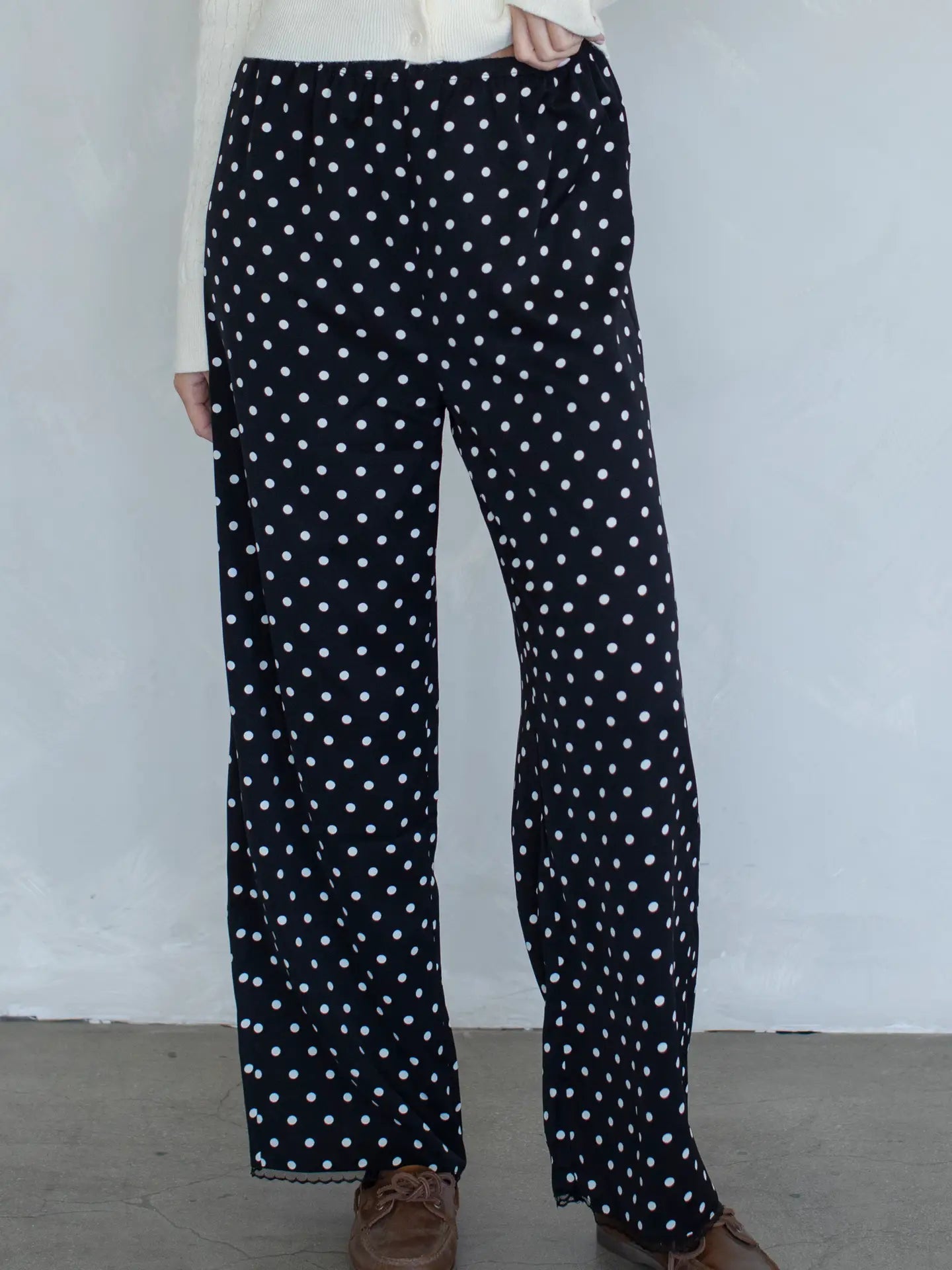 Polka Dot Satin Pants