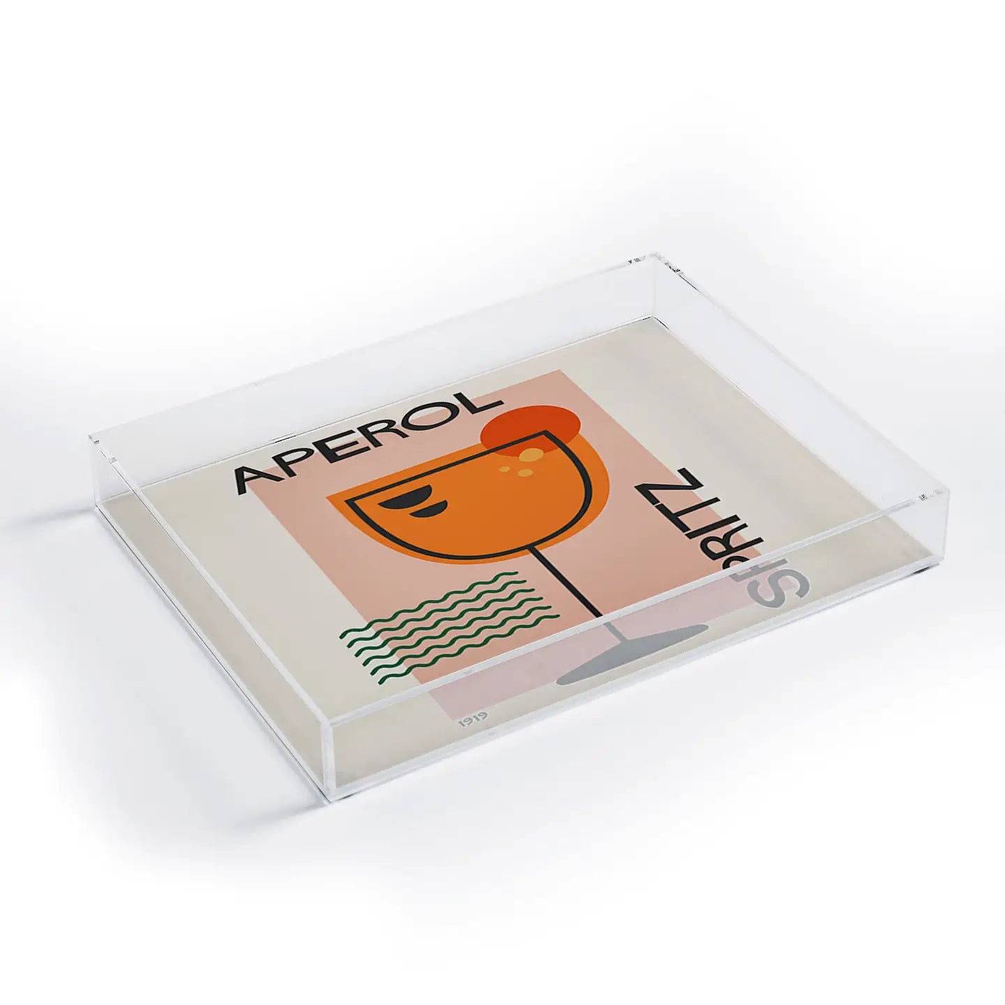 Cocoon Design Cocktail Print Aperol Spritz Acrylic Tray
