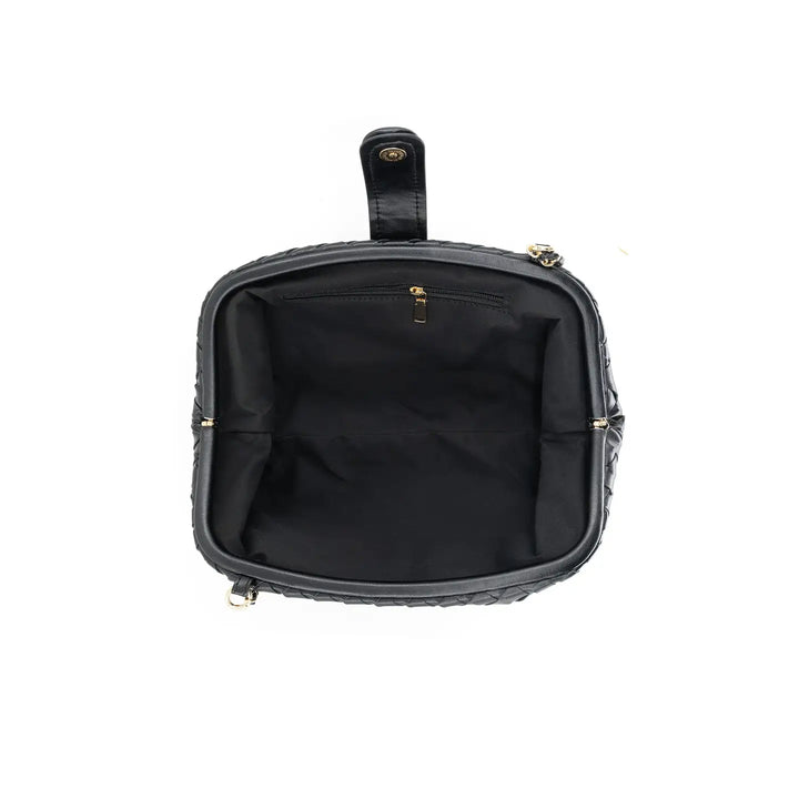 Black XL Woven Clutch/Crossbody