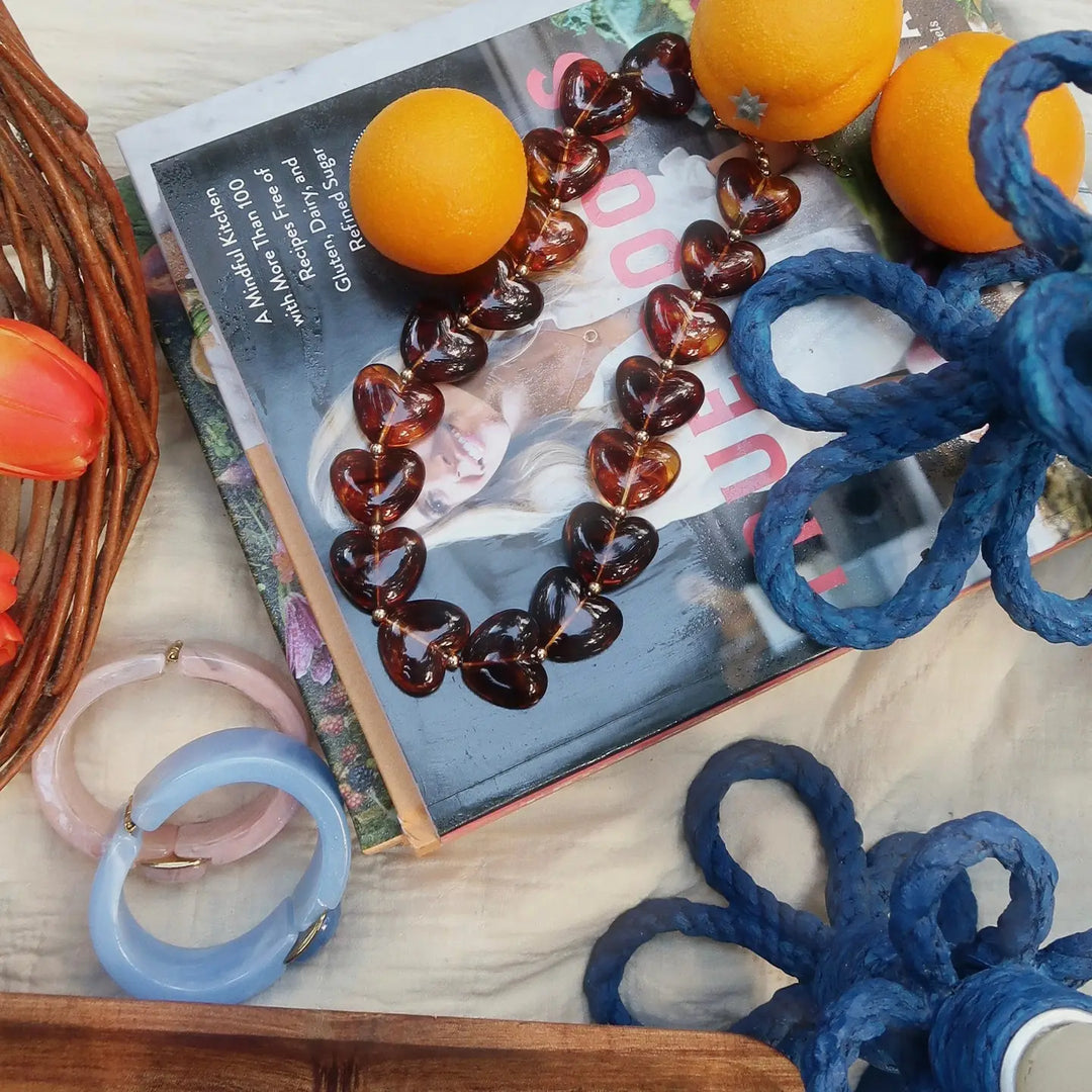 Harley Heart Stone Necklace : Hypoallergenic and Water Resistant