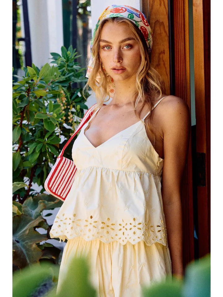 Eyelet Embroidered Cami Top