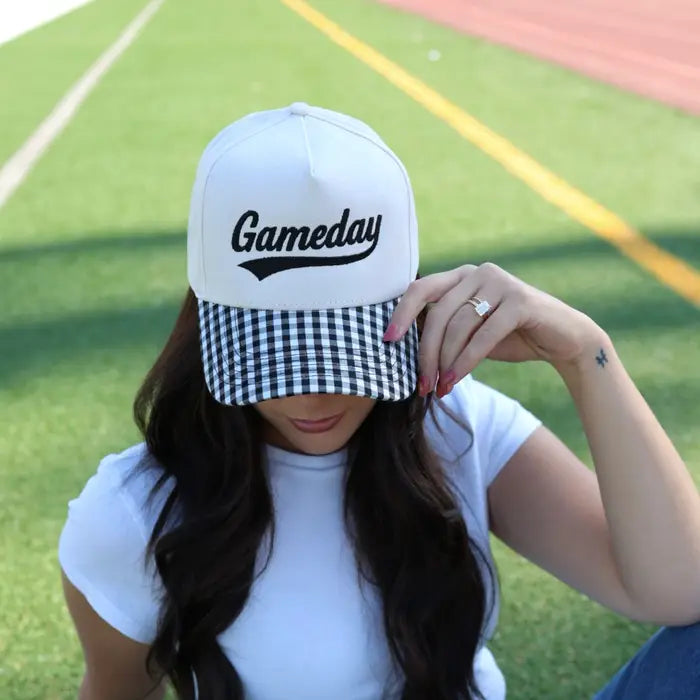 Gameday Gingham Print Hat