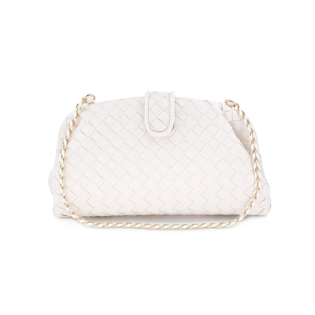 Woven Clutch/Crossbody Off White