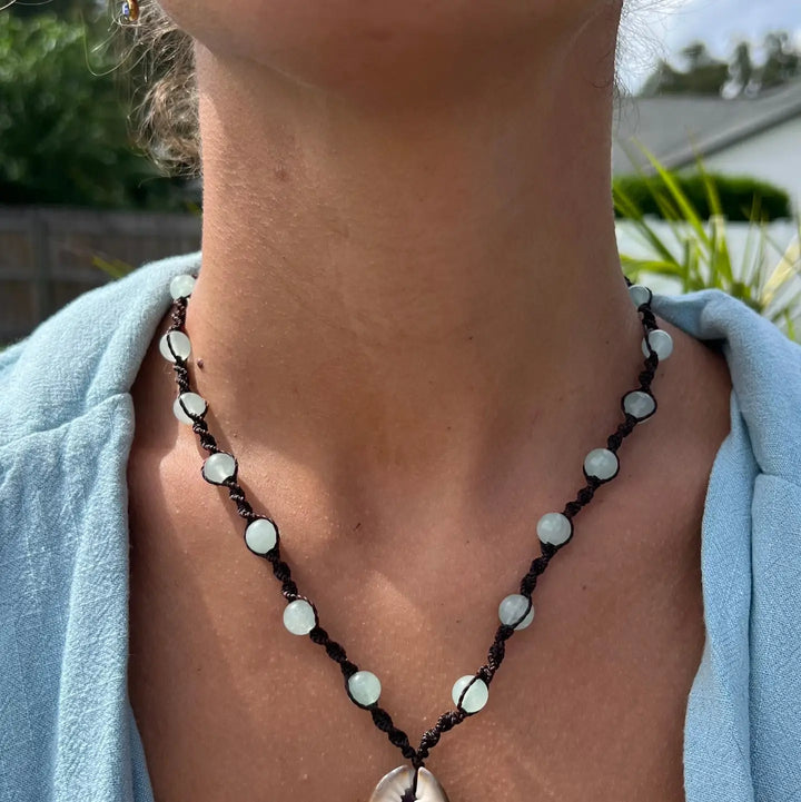 Blue Dahlia Necklace | Boho Surfer Beach Jewelry