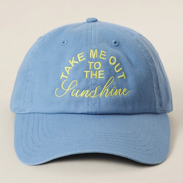 Take Me Out To the Sunshine Embroidered Baseball Cap