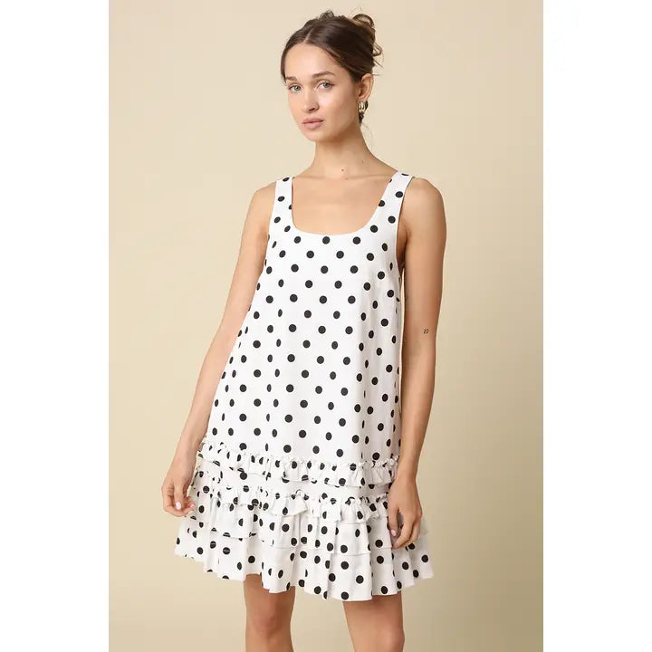 Maria Polka Dot Tiered Mini Dress