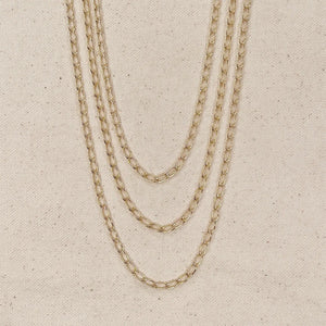 18k Gold Filled Slight Twist Link Chain - 16 inches