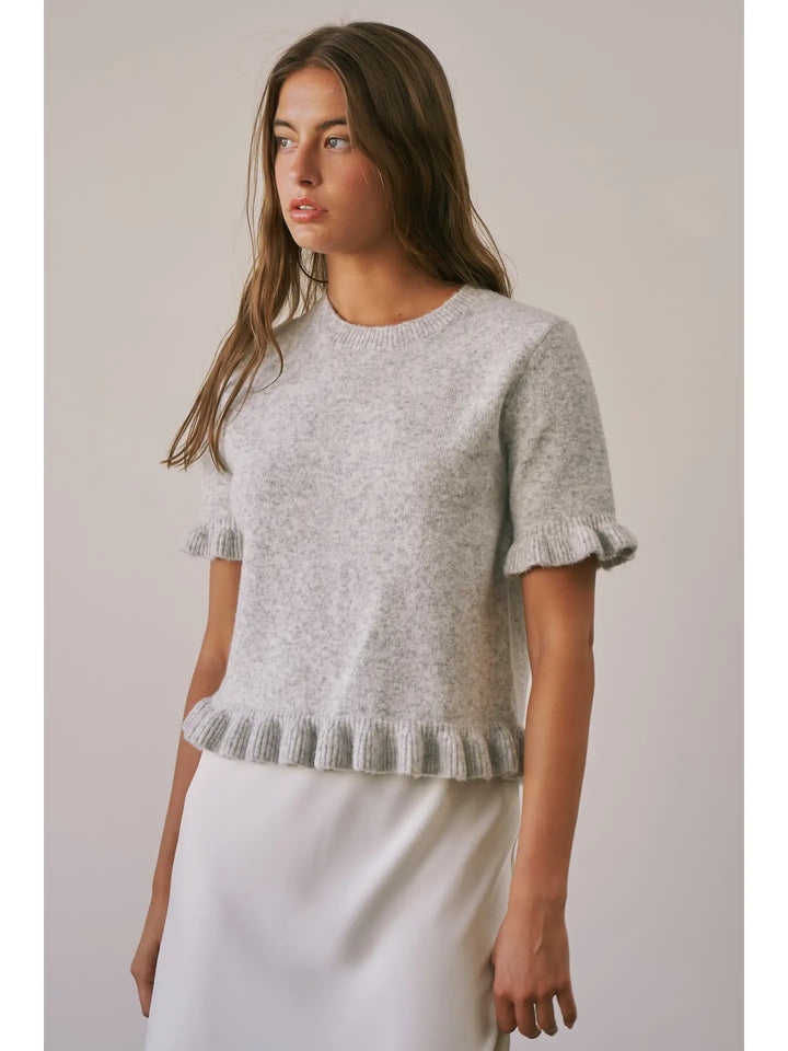 Ruffle Hem Knit Tee