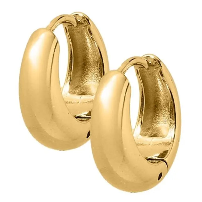 Huggie Earrings - Sunday Hoop Gold 12mm