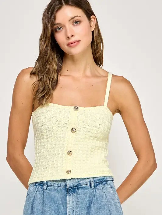 Butter Button Front Knit Cami