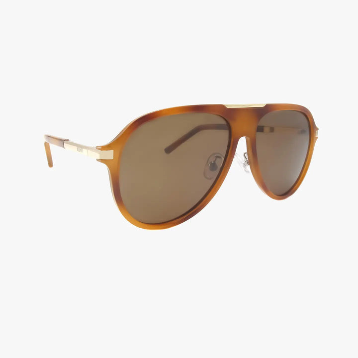 Aura Honey Tortoise Polarized Fashion Aviator Sunglasses