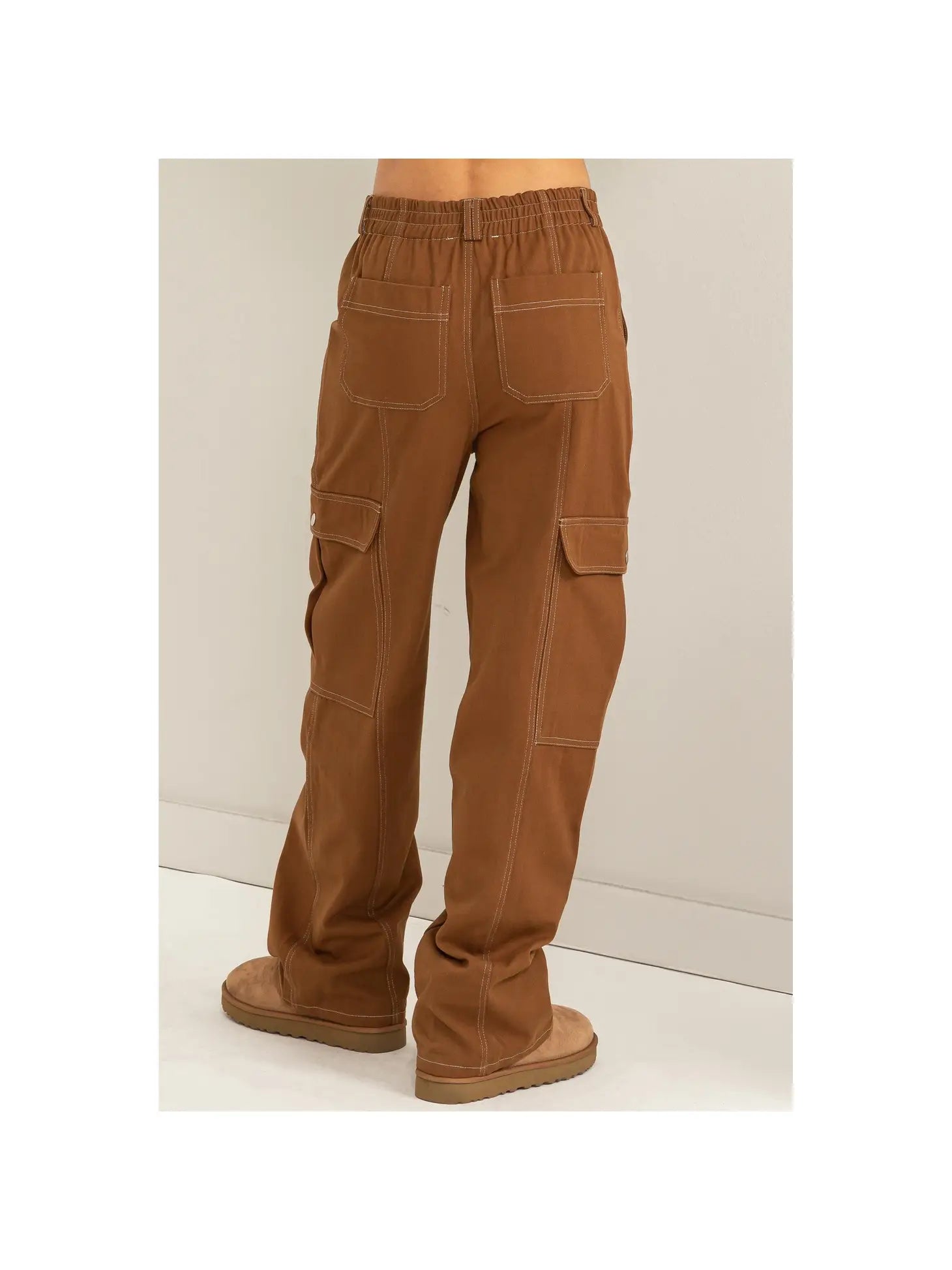 Major Moves Contrast Stitch Twill Cargo Pants