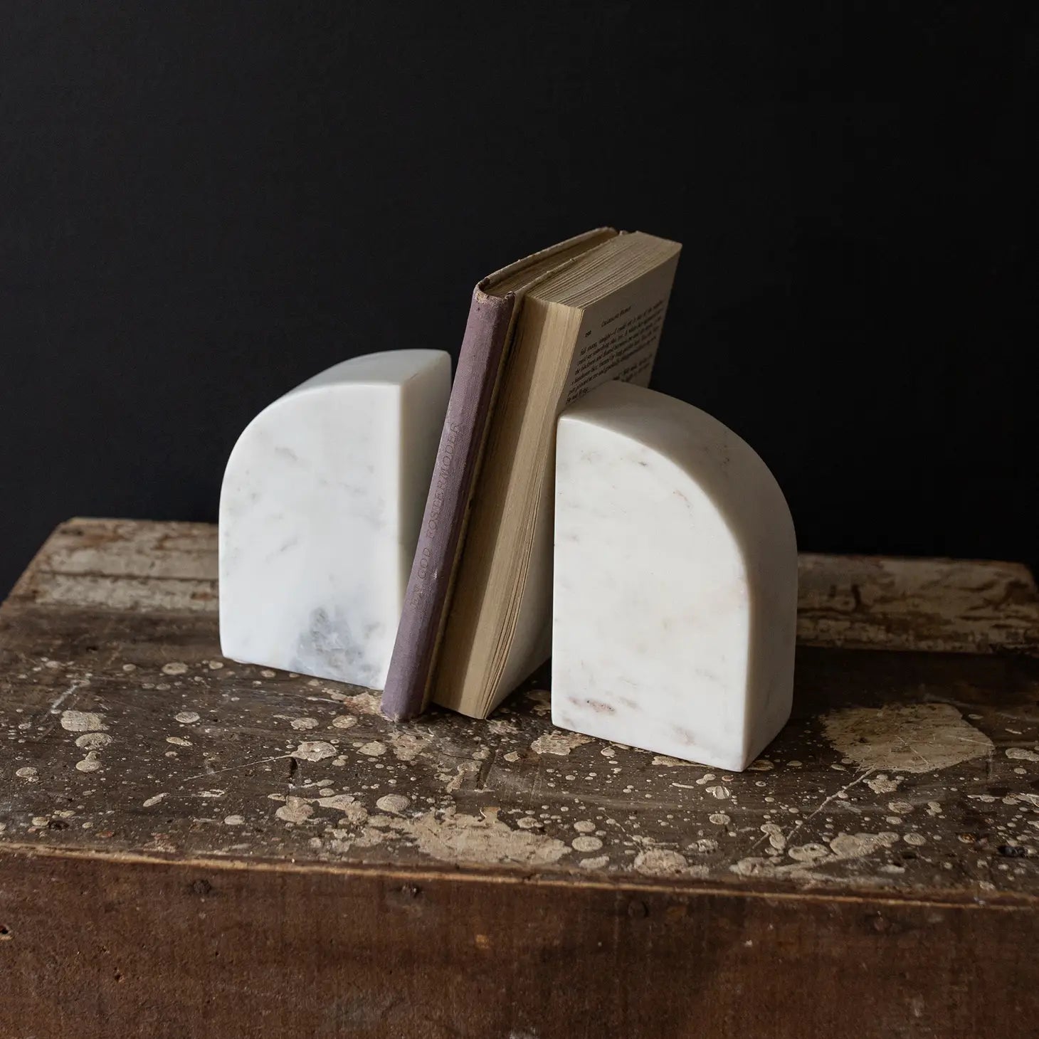 Ruth Marble Bookends White (each)
