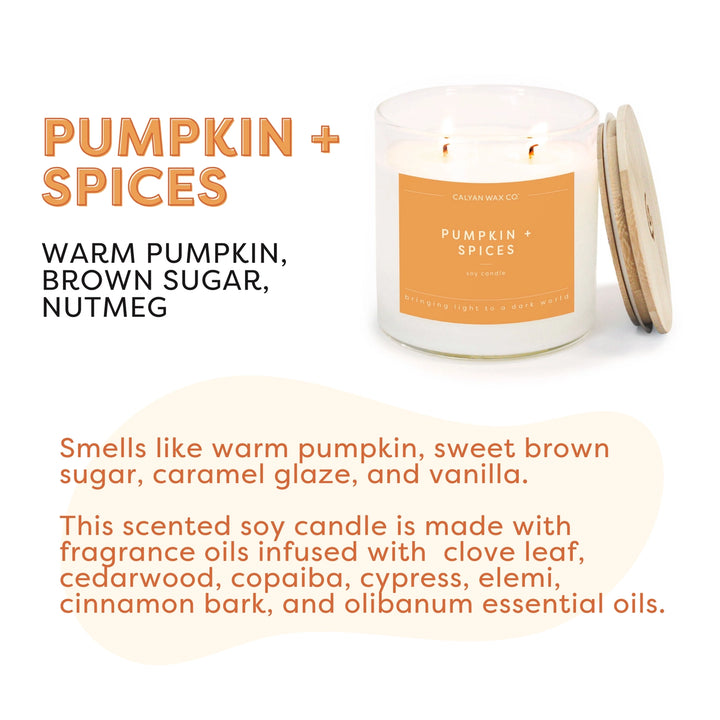 Pumpkin + Spices - Clear Glass Tumbler Soy Candle