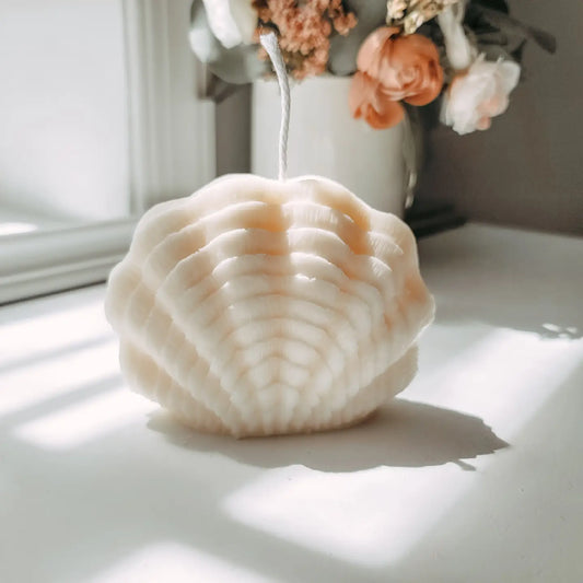 Seashell Candle, Soy Wax, Summer Coastal, Decorative Candle