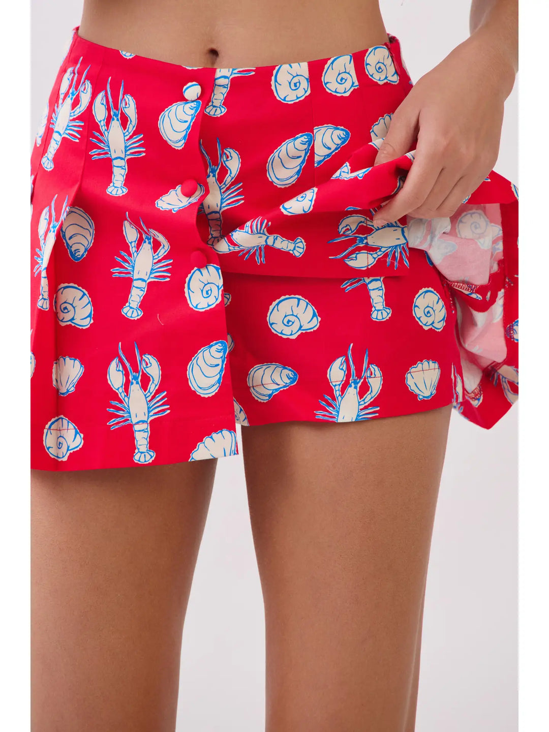 Coastal Print Button Front Skort
