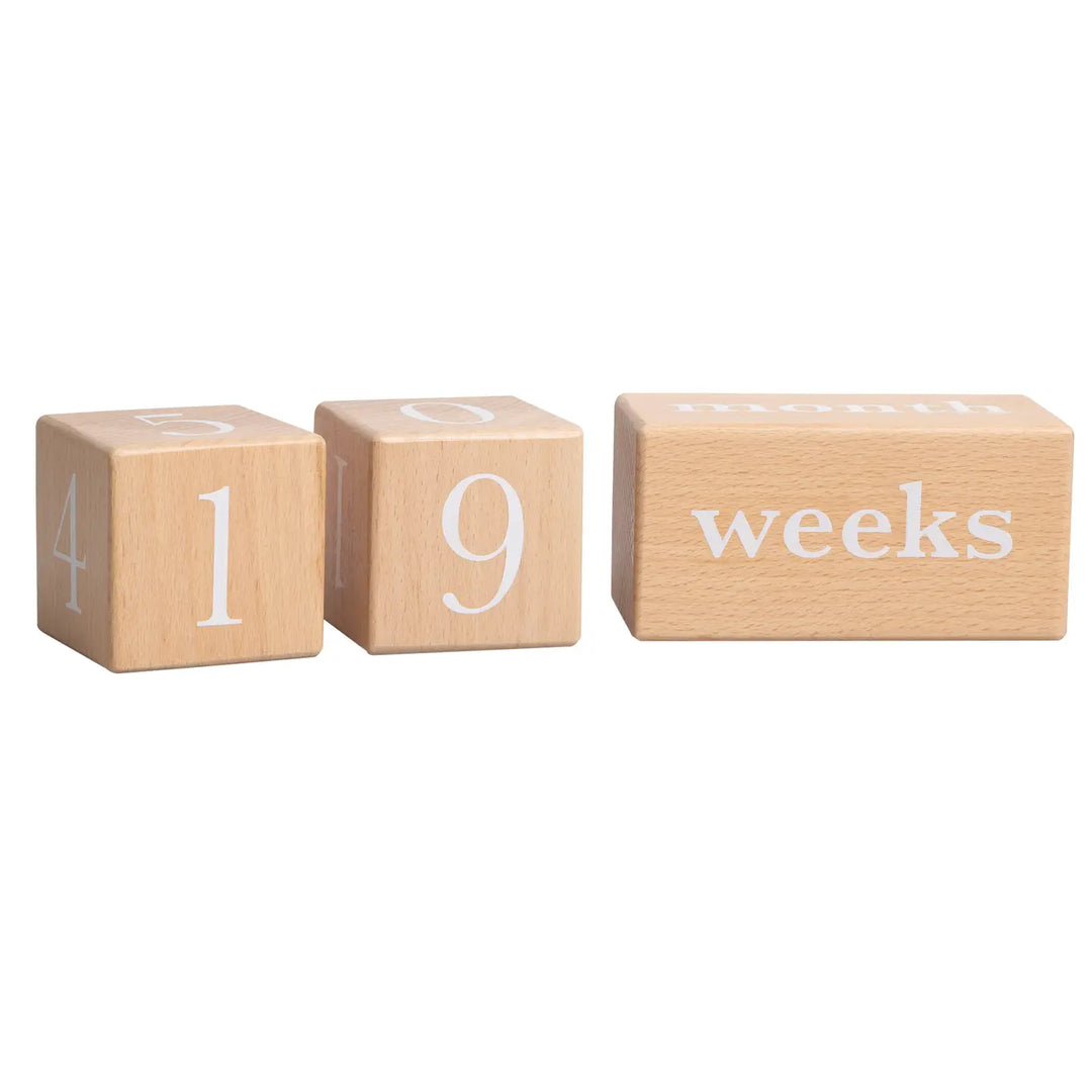 Natural Wooden Milestone Blocks Photo Prop