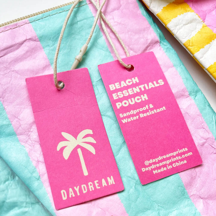Sand-Proof Beach Pouch 12" | Paper Zip Pouch | Palm Tree Bag