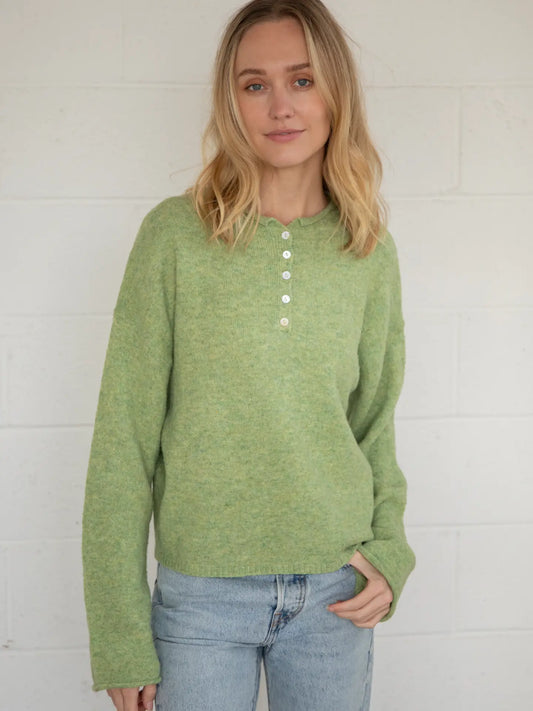 Matcha Piper Henley Pullover