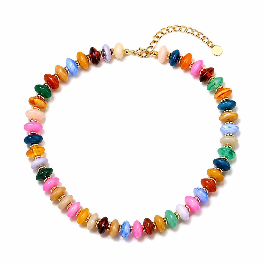 Colorful Chunky Beaded Statement Necklace