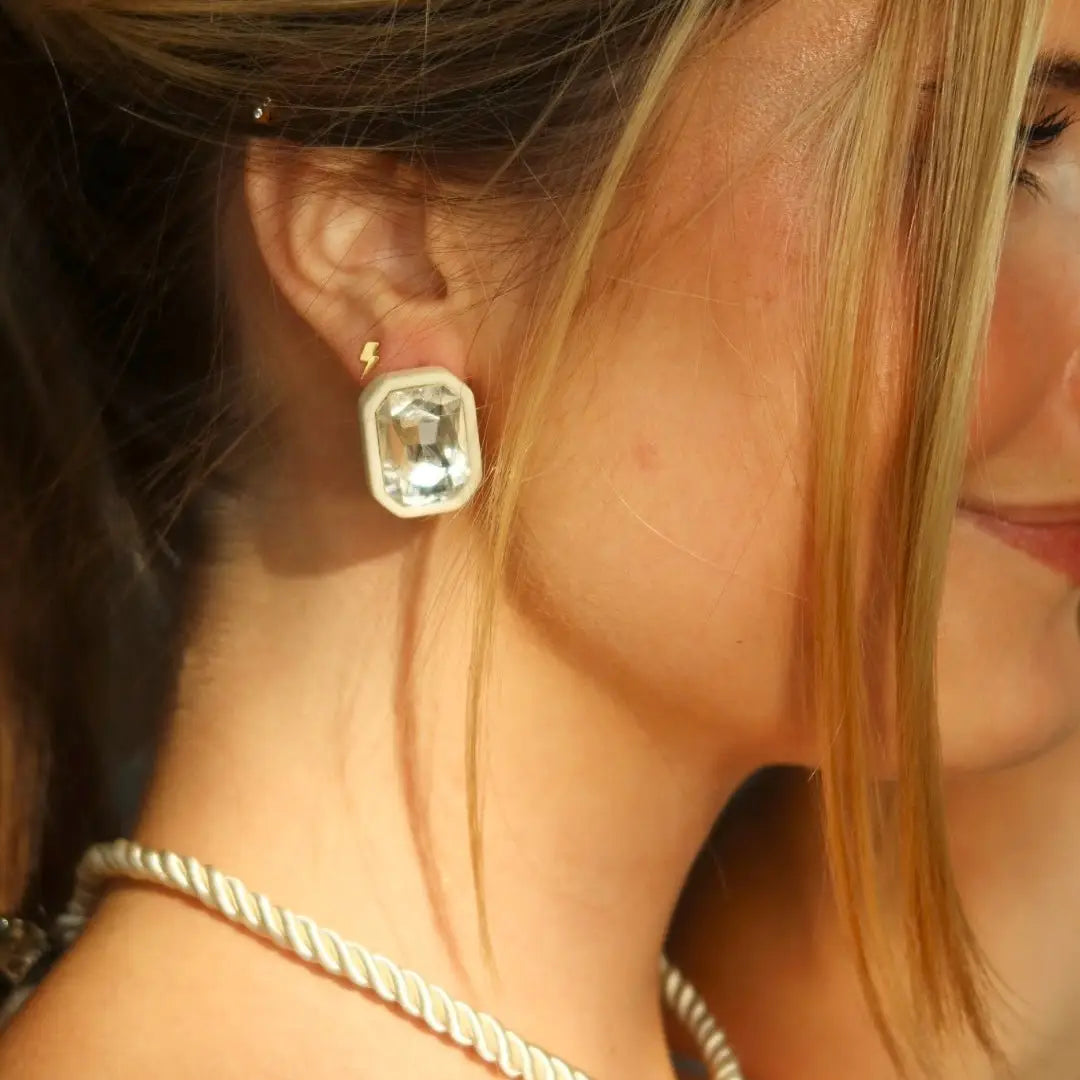 Screwback Stud Earrings - Lightning Bolt