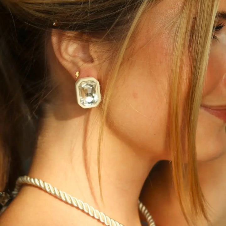 Screwback Stud Earrings - Lightning Bolt