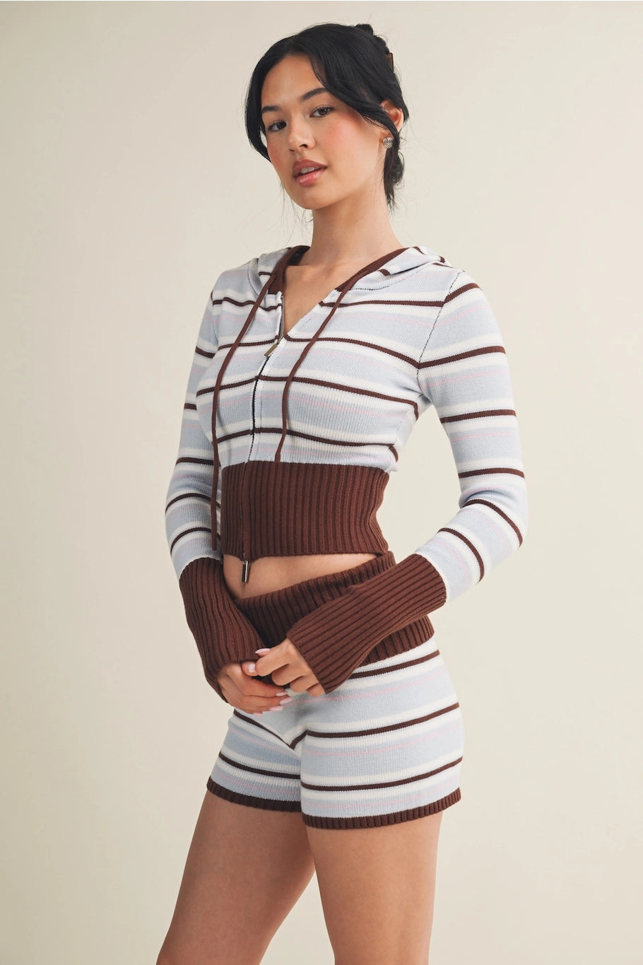 Striped Knit Shorts