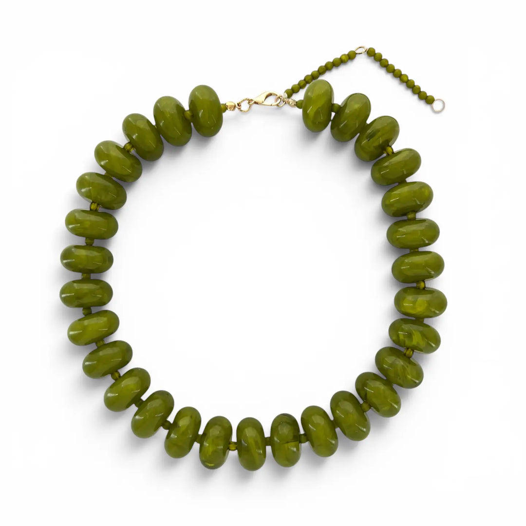 Olive Beaded Necklace