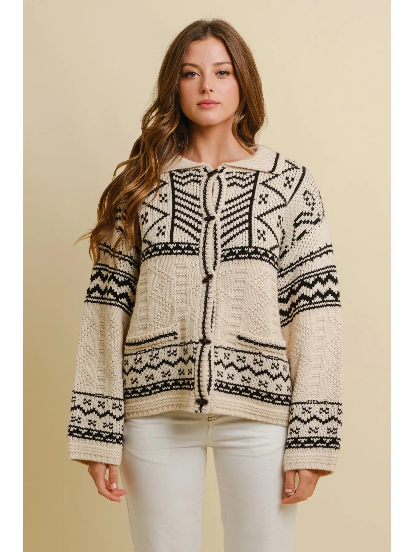 Fair Aisle Button Up Cardigan Sweater