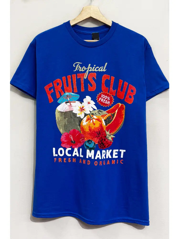 Tropical Fruits Club Blue T-Shirt